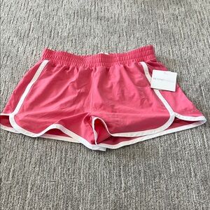Beyond Yoga Women's Athletic Shorts in Pink and White